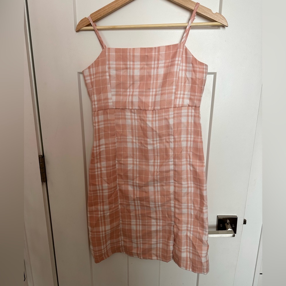 Vintage Rare Editions Pink Plaid Mini Dress
